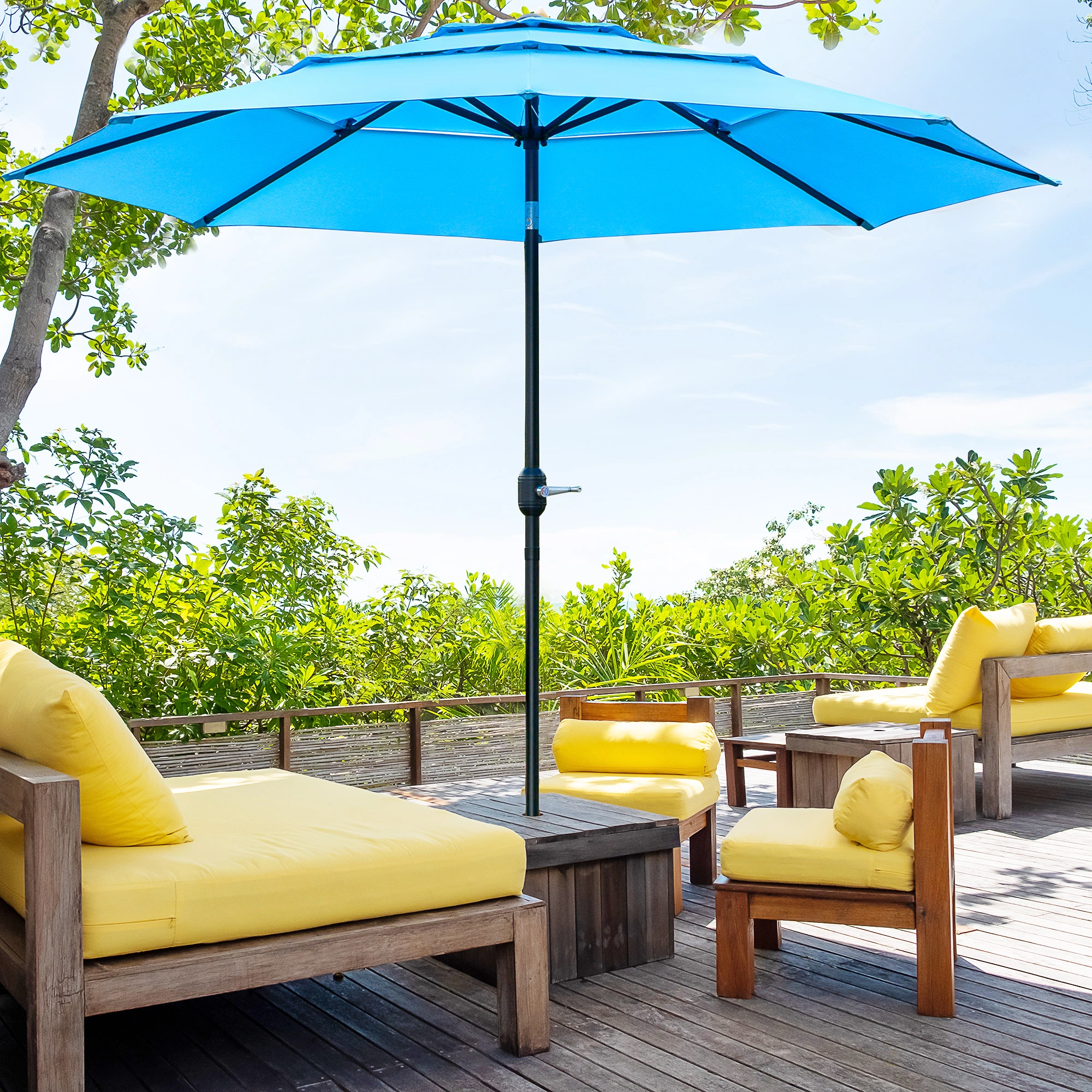 Beach Sun Umbrella - Outdoor Large UV Resistant Umbrella with Ventilated Canopy, Lightweight Portable Shade for Beach & Camping