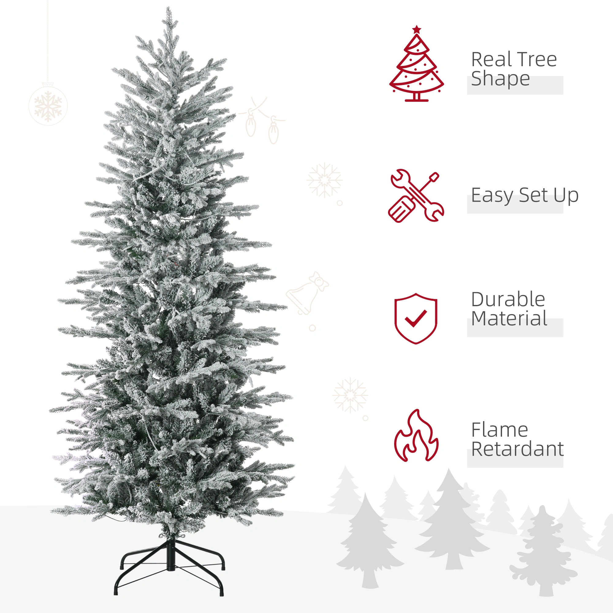 Premium Artificial Christmas Tree - Full Full-Body Design, Multiple Size Options, Realistic Branches for Home Holiday Décor view 3