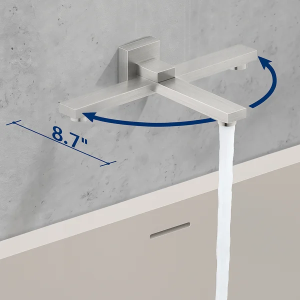 Male NPT Folding Bathtub Shower Faucet, Rain Shower Head System with Bath Tub Faucet Set and Handheld for Bathroom, Brushed Nickel 3 Function[Unable ship on weekends, TK/TEMU only for pickup, only TX10643 warehouse supports GOFO] view 4