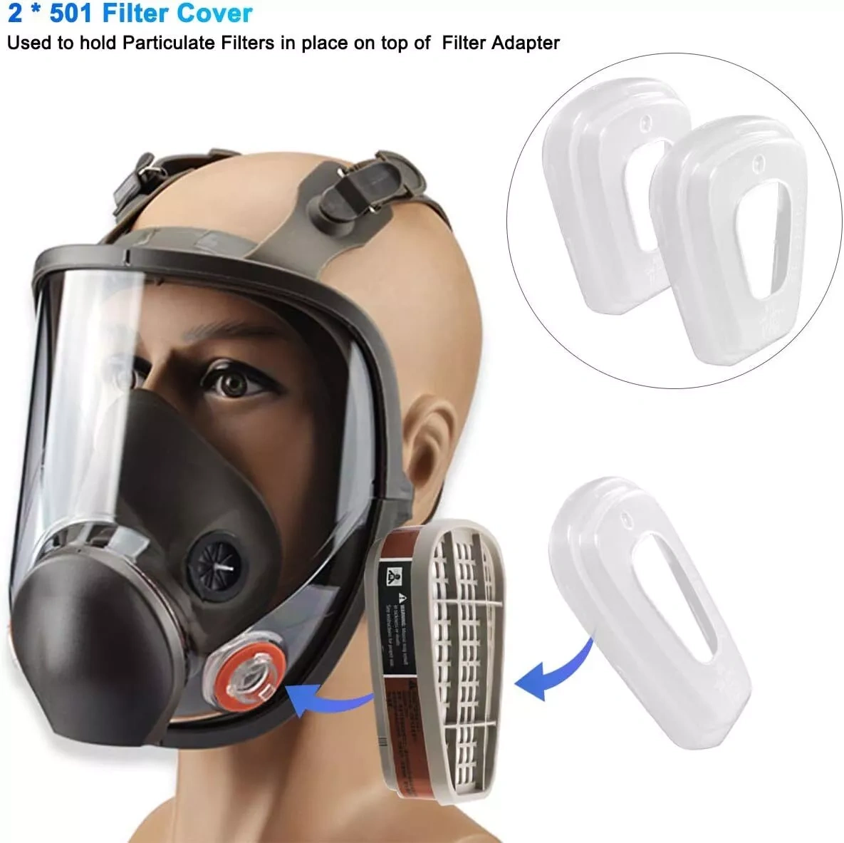 Reusable Full Face Mask Respirator for Woodworking Painting Welding Protection view 5