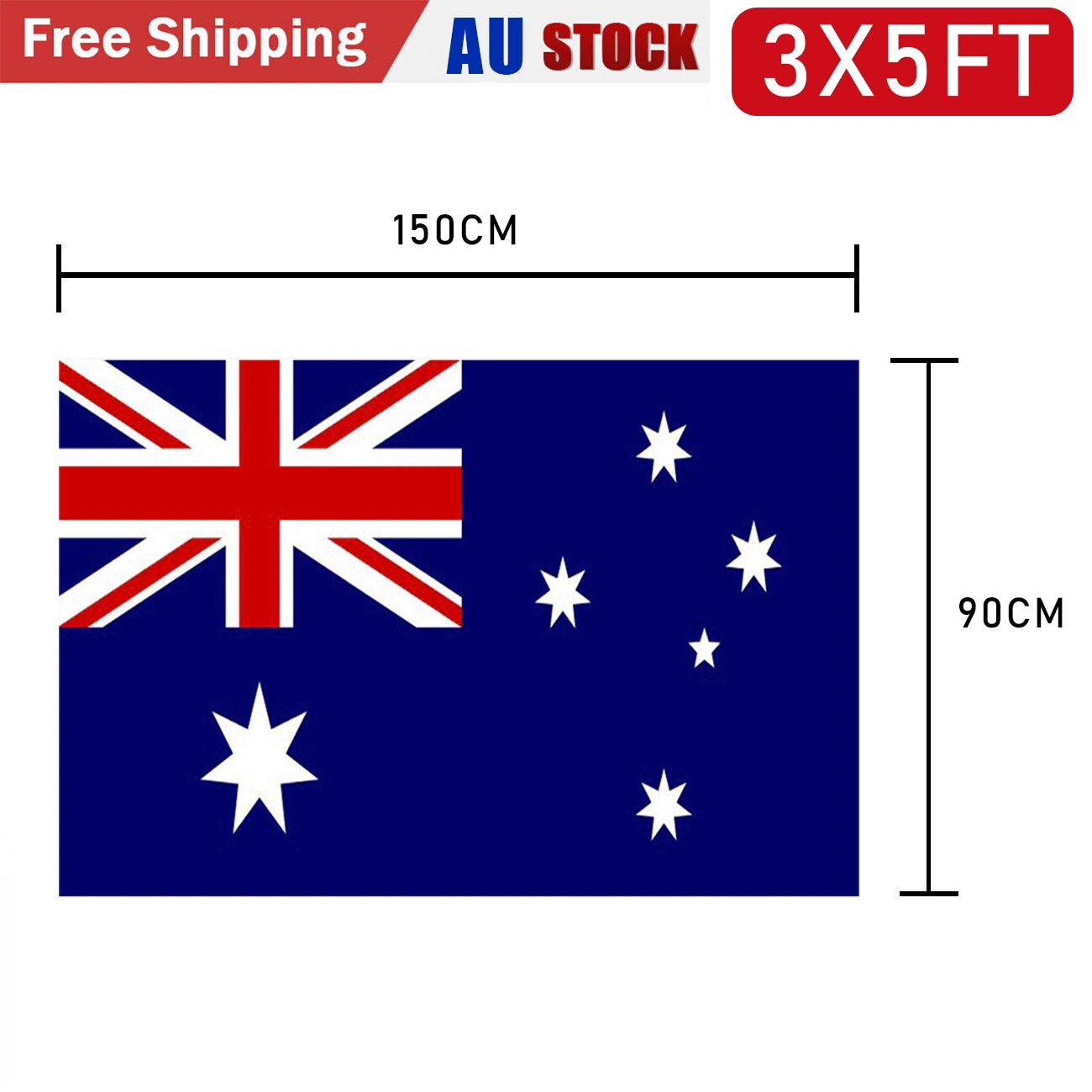 2PCS Australian Flag 90x150cm 3x5FT Outdoor Hanging Garden Decoration view 2
