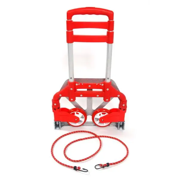 Portable Aluminium Cart Folding Dolly Push Truck Hand Collapsible Trolley Luggage Red