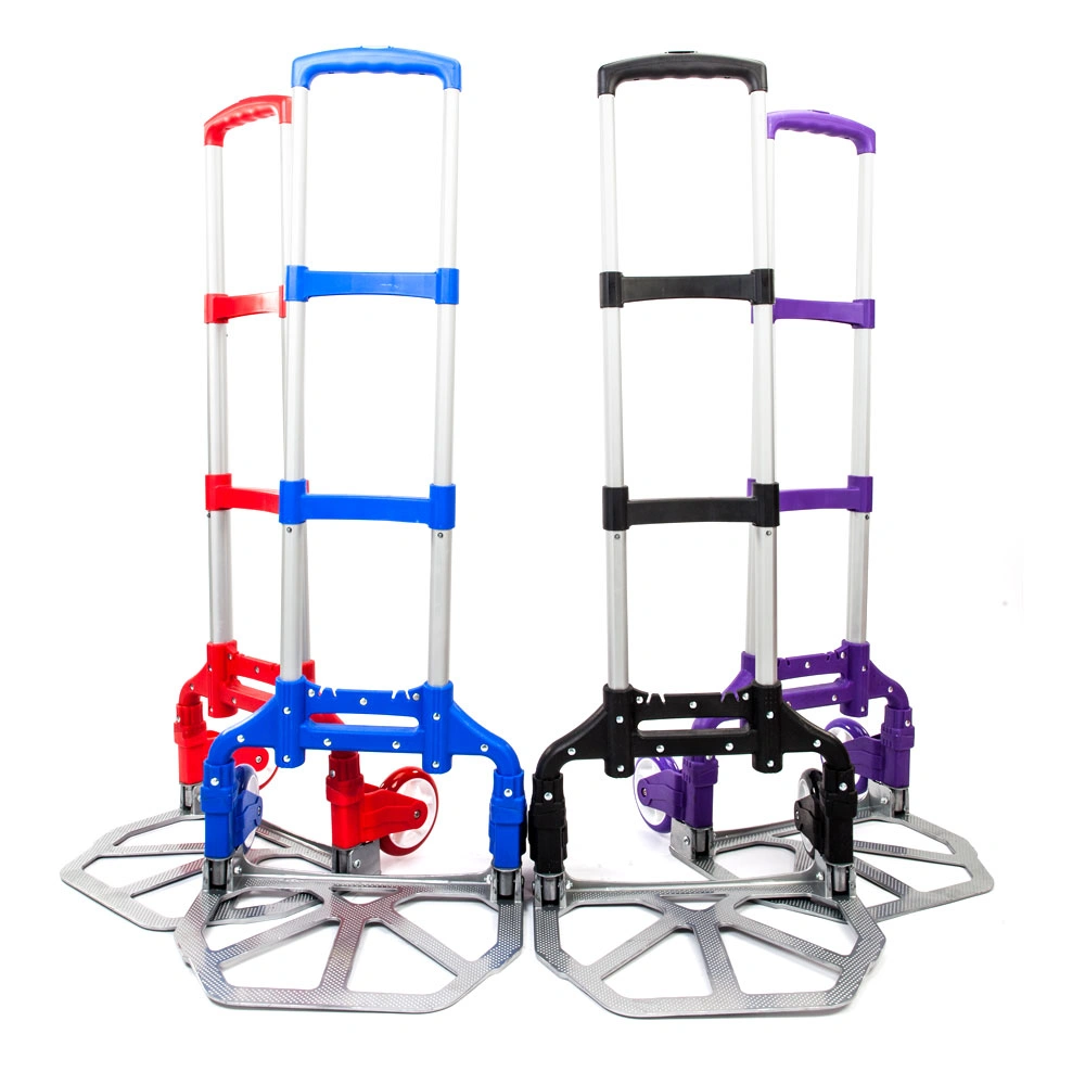 Portable Aluminium Cart Folding Dolly Push Truck Hand Collapsible Trolley Luggage Red view 18