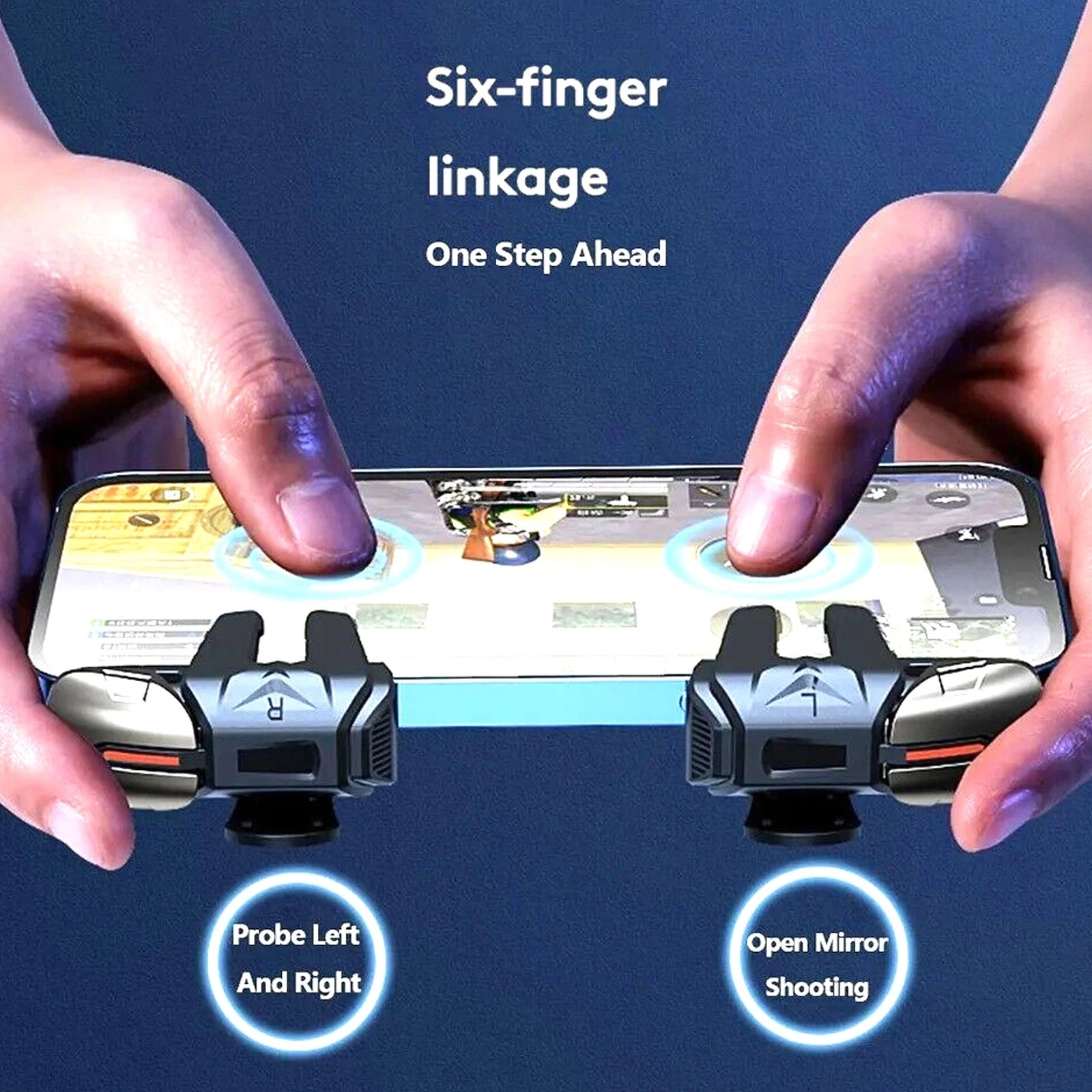 2PCS Mobile Game Trigger Fire Button + 2PCS Joystick Sticks for PUBG Mobile COD Call of Duty Controller Accessories view 10