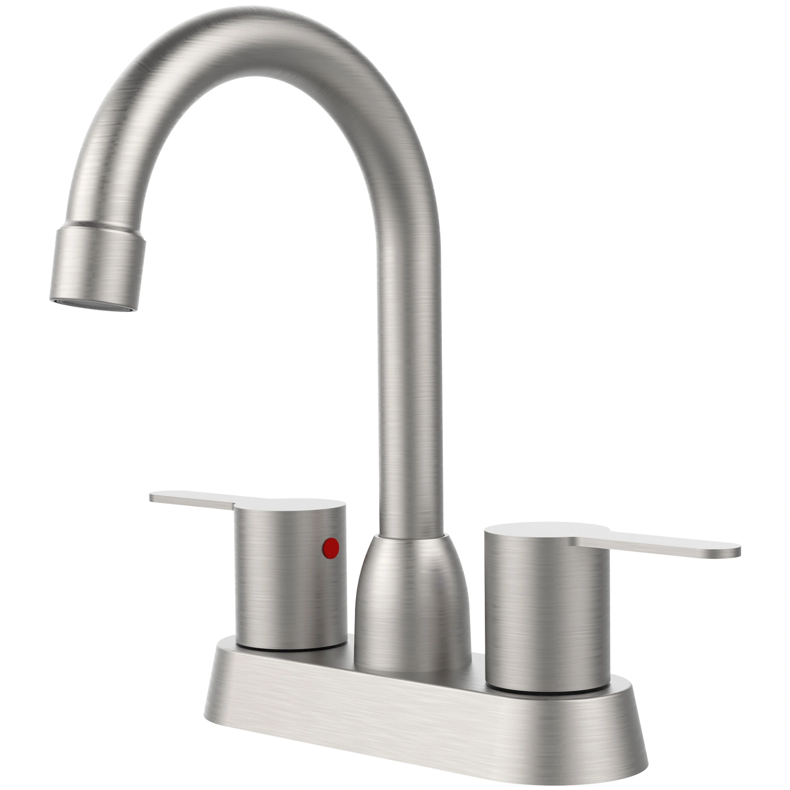 2 Handles Bathroom Sink Faucet, Brushed Nickel Centerset RV Bathroom Faucets for 3 Hole [pop-up drain and hose not included][Unable ship on weekends, TK/TEMU only for pickup, only TX10643 warehouse supports GOFO]