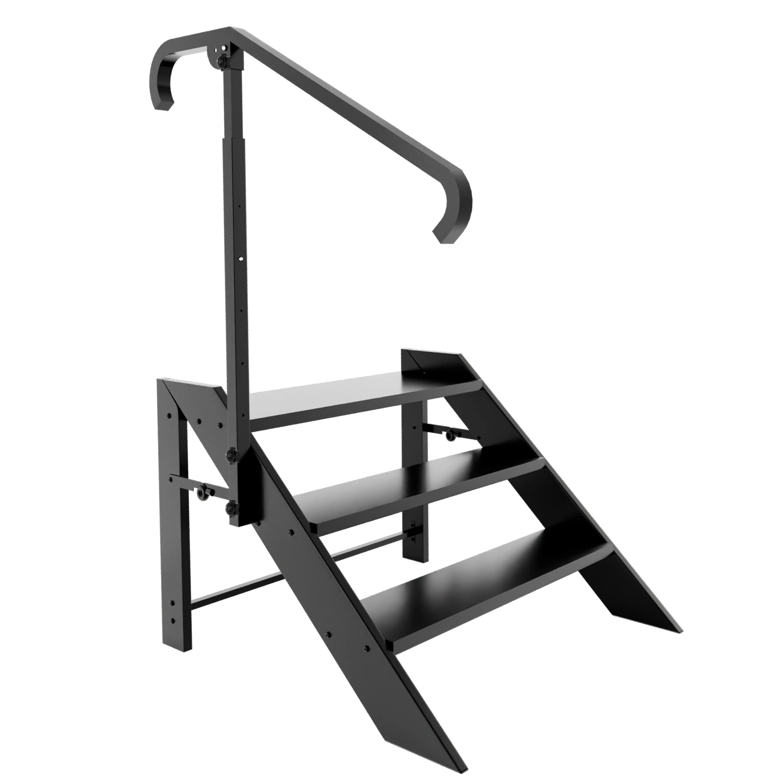 3 Step Folding Ladder, 660lbs Capacity, Non-Slip RV Steps & Hot Tub Stool for Home, Camper, Travel Trailer, Mobile Home, Spa, Porch