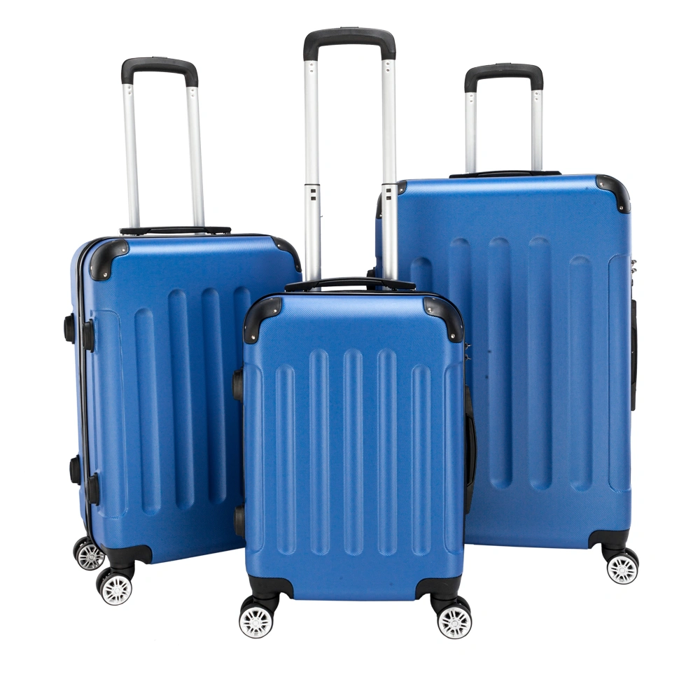 3 Piece Lightweight ABS Spinner Suitcase Set, 4-Wheel Carry-On Luggage, Hard Shell Trolley Travel Bags, Multi-Size Set