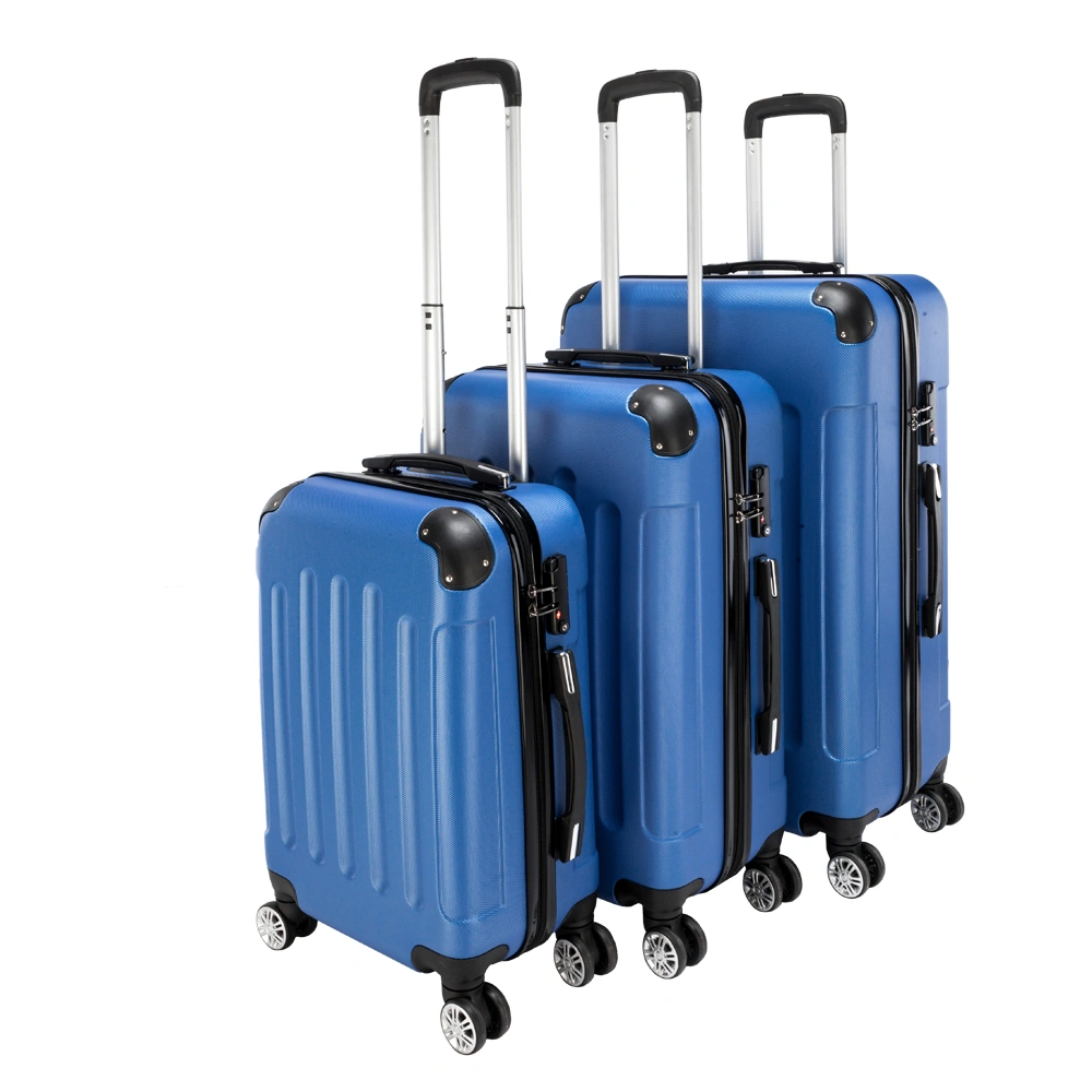 3 Piece Lightweight ABS Spinner Suitcase Set, 4-Wheel Carry-On Luggage, Hard Shell Trolley Travel Bags, Multi-Size Set view 2