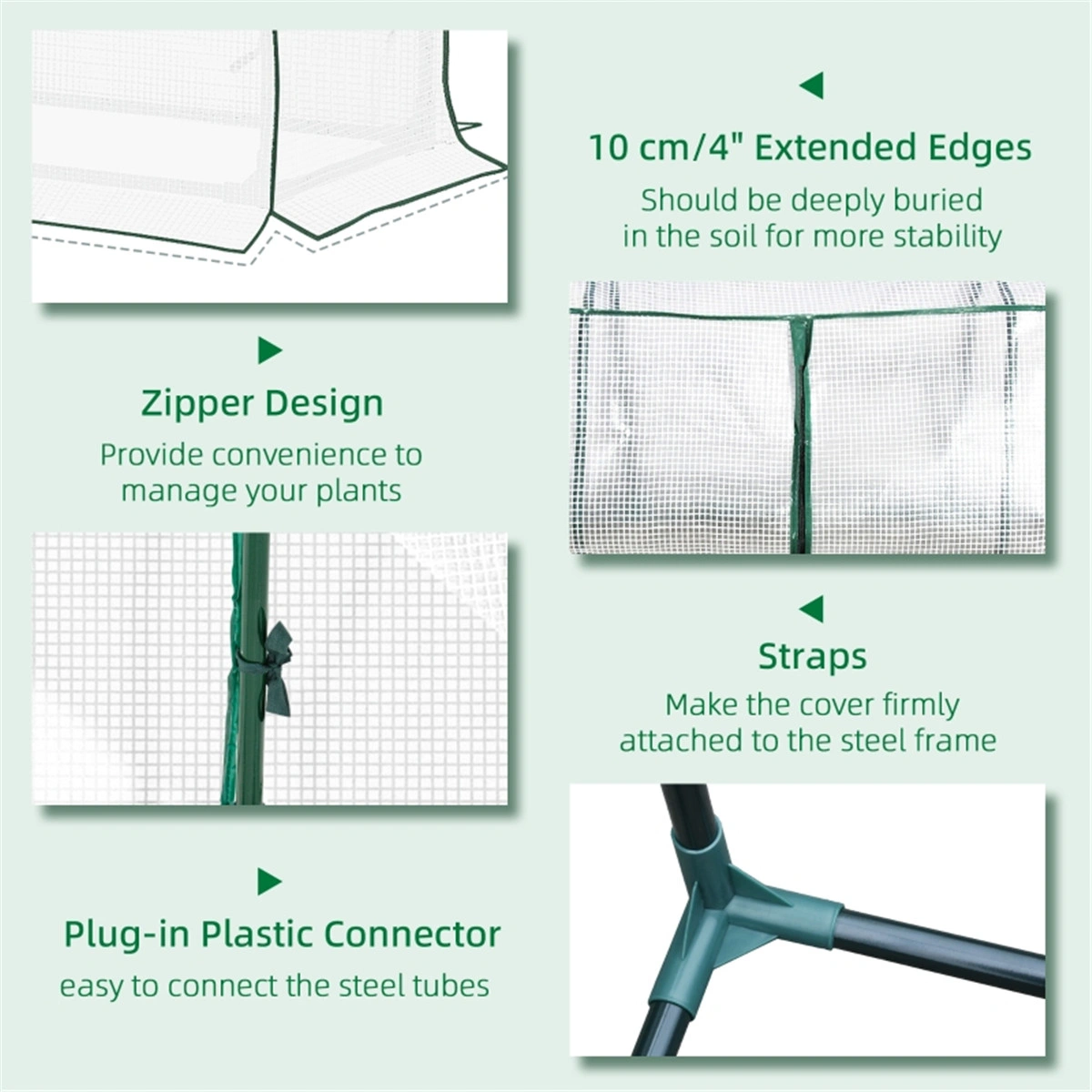 Mini Greenhouse for Indoors/Outdoors - Compact Polyethylene Plant Grow Tent with Zipper Door view 2