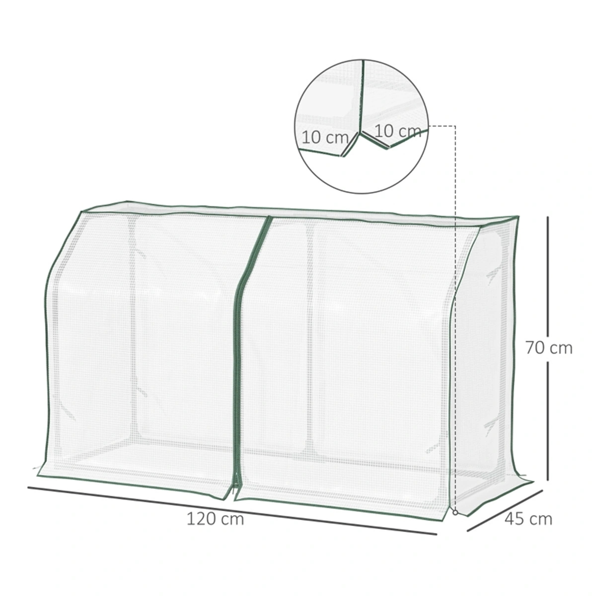 Mini Greenhouse for Indoors/Outdoors - Compact Polyethylene Plant Grow Tent with Zipper Door view 3
