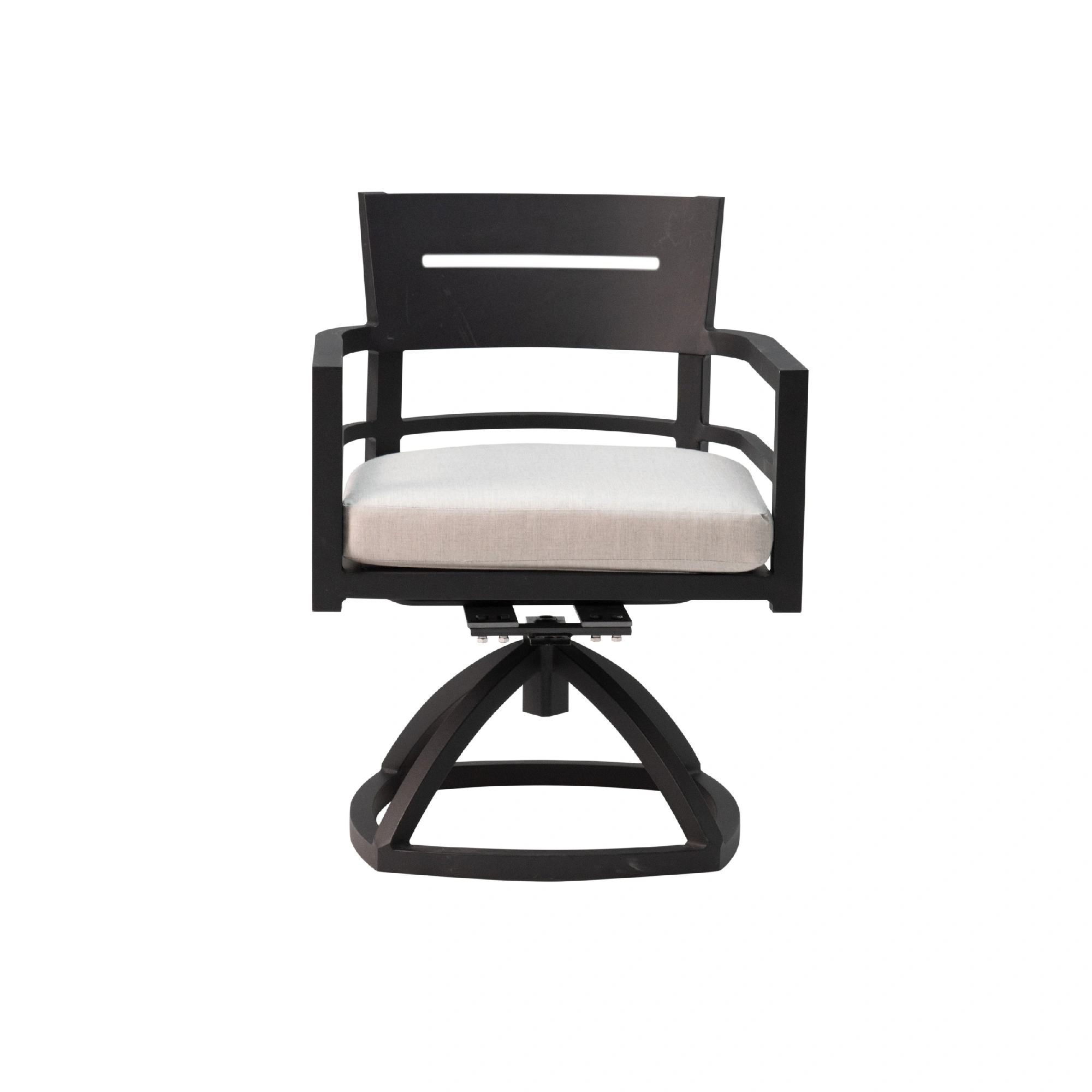 Outdoor Patio Aluminum Swivel Rocker 2PCS with Outdoor-grade Sunbrella Fabric Cushions, Ember Black view 5
