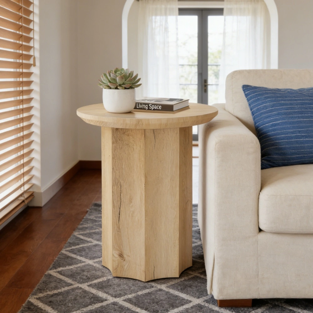 Modern End Table Nightstand with Storage Shelf, Compact Side Table for Sofa, Bedroom, Living Room - Wood Grain Finish, Easy Assembly