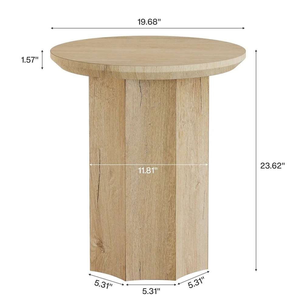 Modern End Table Nightstand with Storage Shelf, Compact Side Table for Sofa, Bedroom, Living Room - Wood Grain Finish, Easy Assembly view 2