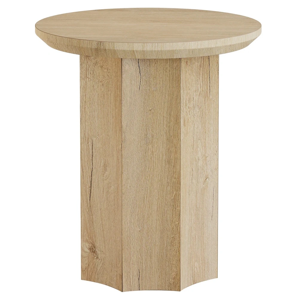 Modern End Table Nightstand with Storage Shelf, Compact Side Table for Sofa, Bedroom, Living Room - Wood Grain Finish, Easy Assembly view 3