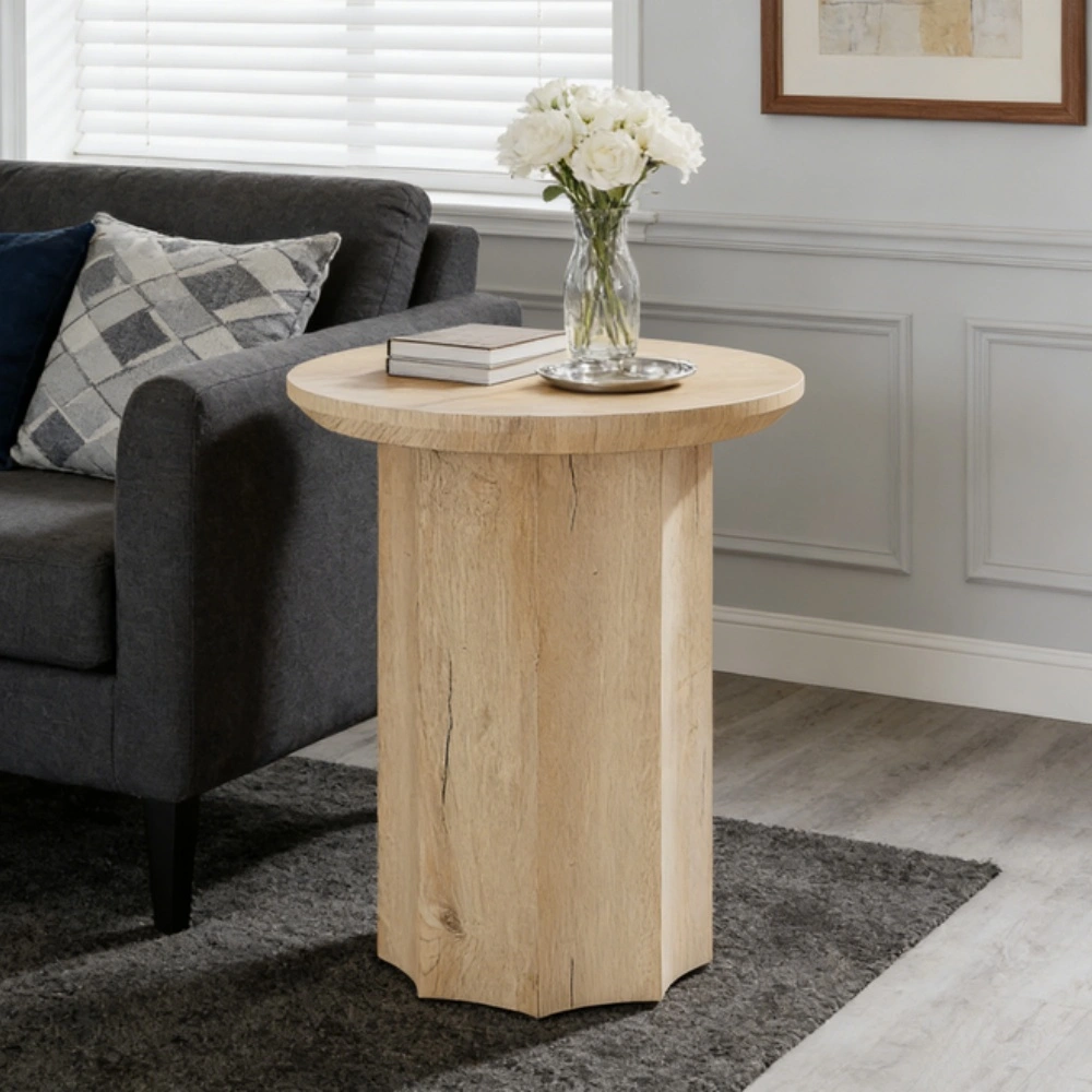 Modern End Table Nightstand with Storage Shelf, Compact Side Table for Sofa, Bedroom, Living Room - Wood Grain Finish, Easy Assembly view 5