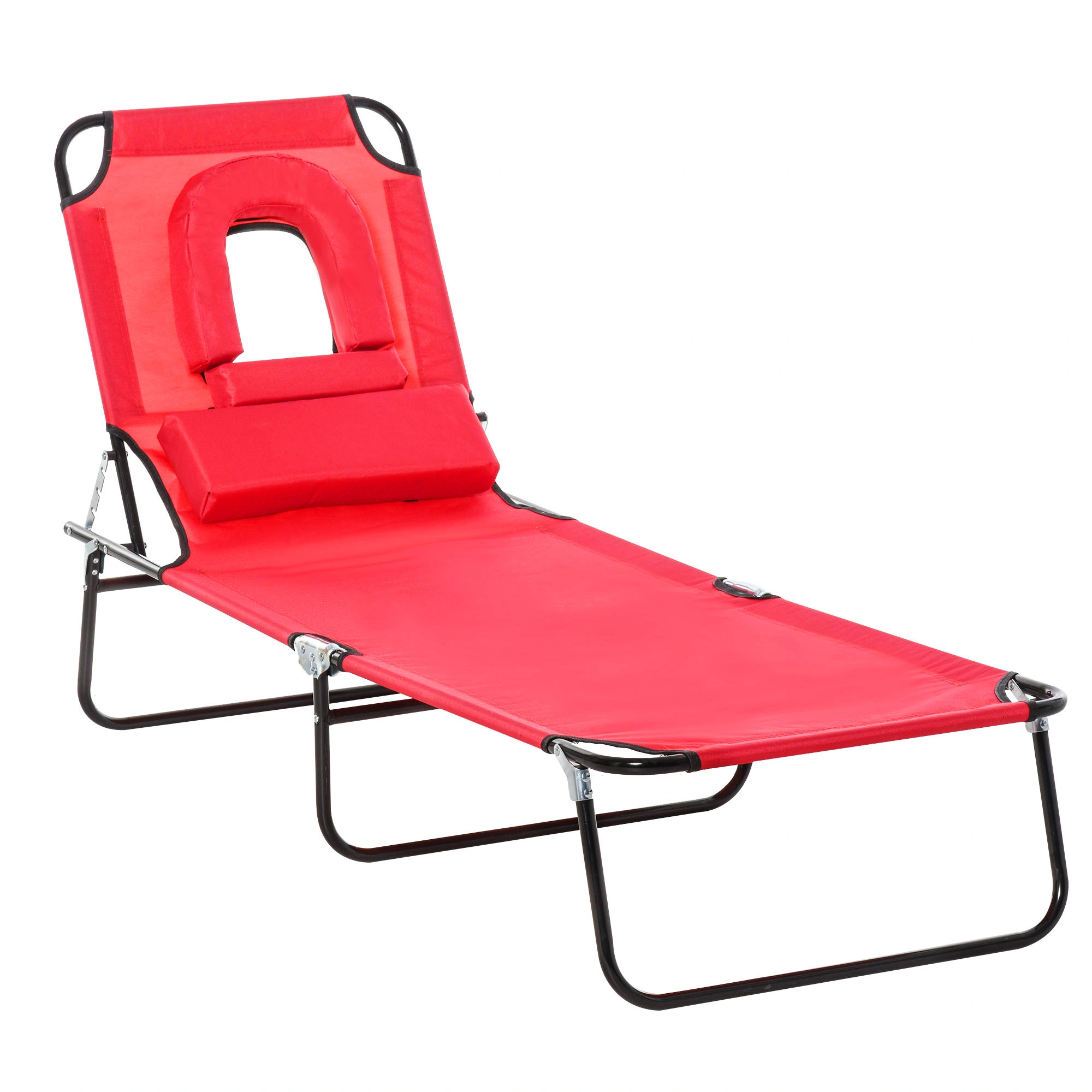 Folding Lounge Chair & Rocking Chair 2-in-1 Portable Outdoor Recliner Seat
