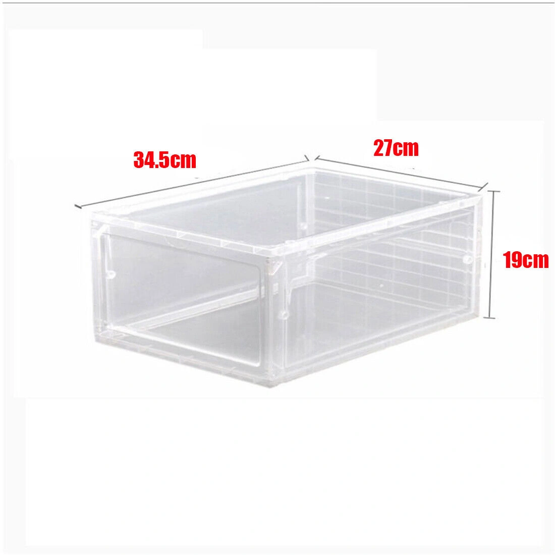 6-Pack Transparent Shoe Storage Boxes, Stackable Plastic Sneaker Organizers, Clear Shoe Container view 3