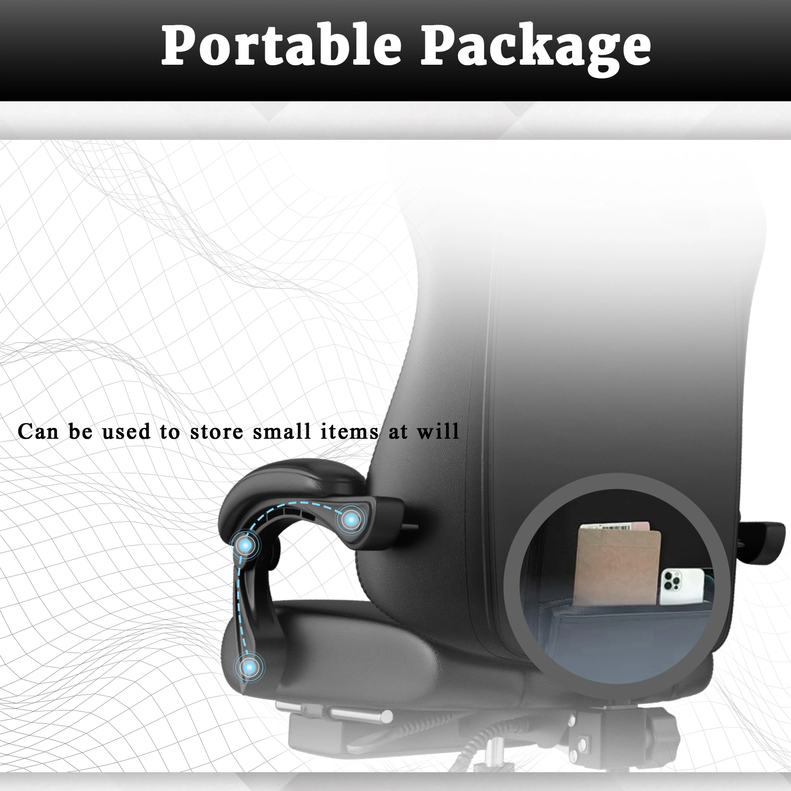Ergonomic Gaming Chair with Pocket Spring Cushion & Footrest, Height Adjustable Swivel Computer Chair, High Back Video Game Chair with Headrest for Adults view 2