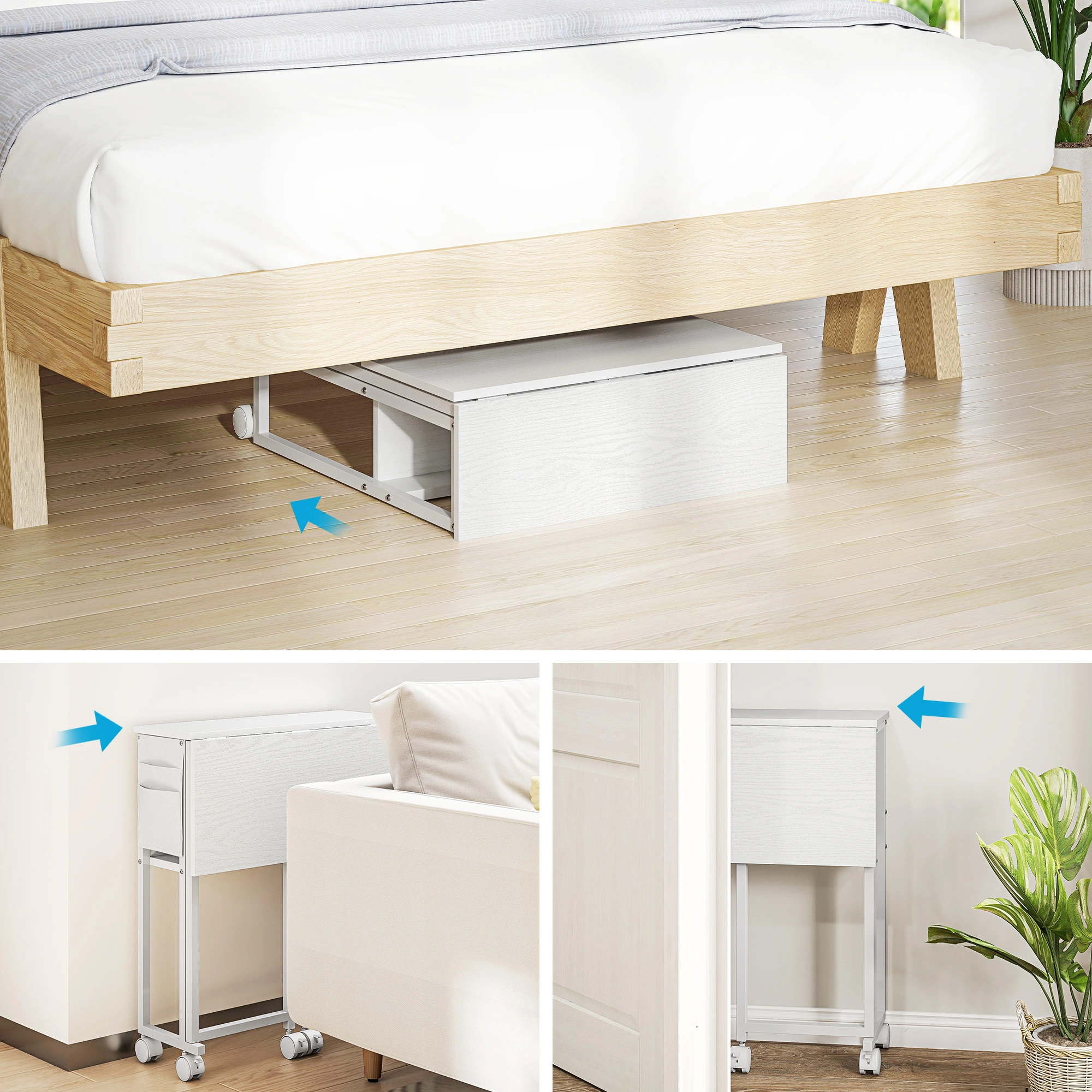 Modern Writing Desk, Compact Study Table with Storage Drawer, Space-Saving Home Office Desk for Bedroom, Living Room, Small Spaces view 3