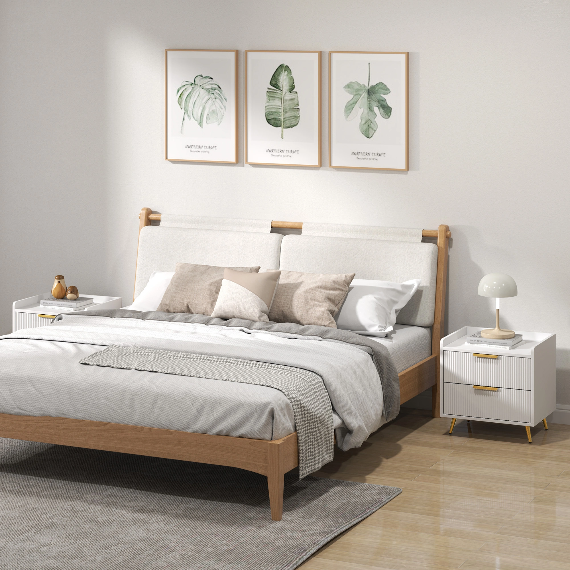 Modern Bedside Tables, Compact Nightstand Side Table for Bedroom Home Office