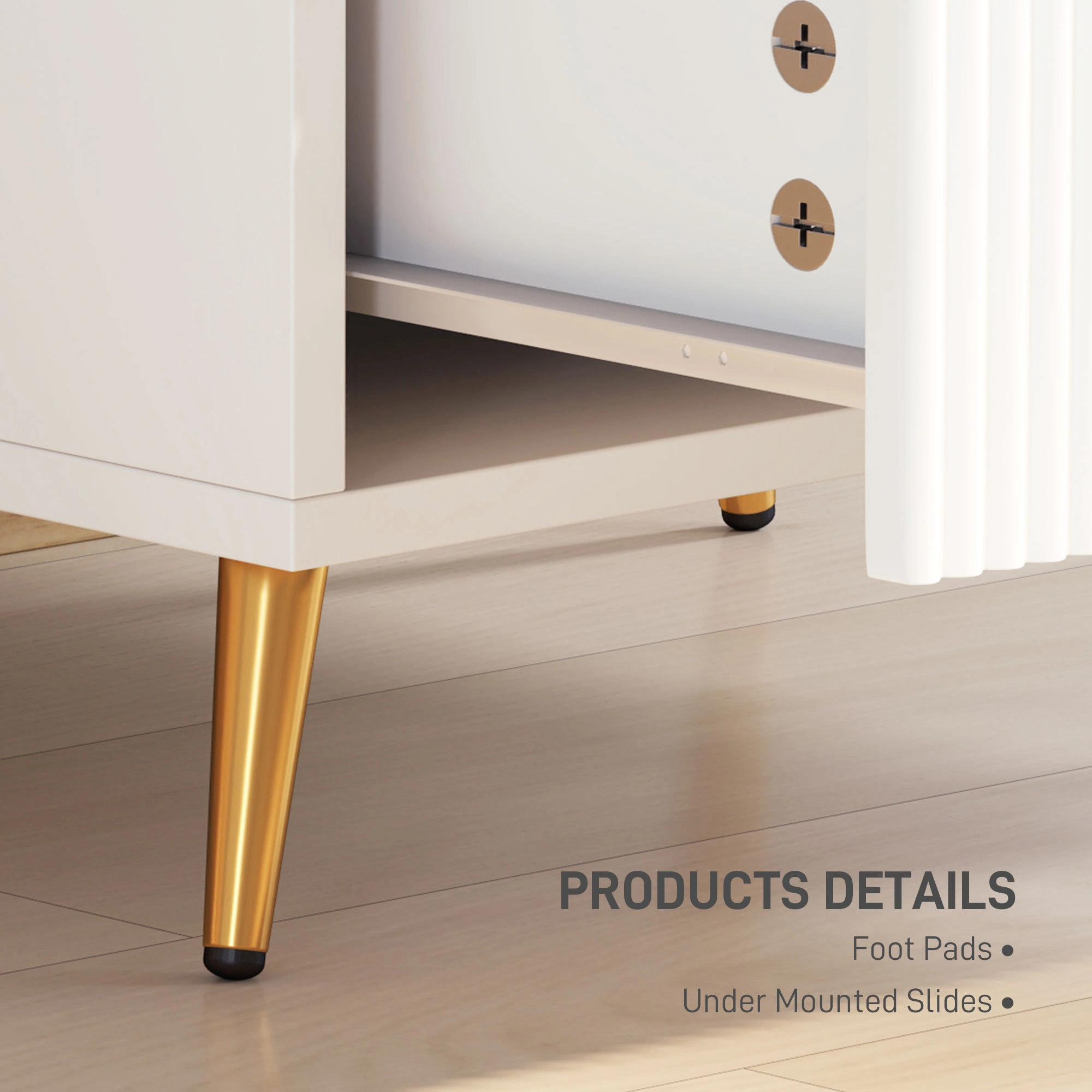 Modern Bedside Tables, Compact Nightstand Side Table for Bedroom Home Office view 5