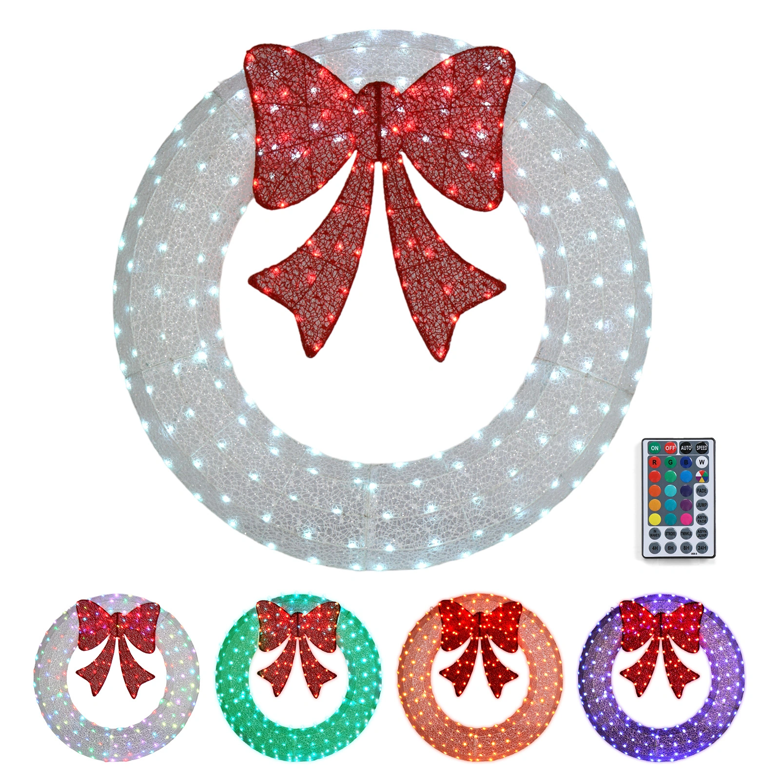 48in Pre-Lit Christmas Wreath with view 2