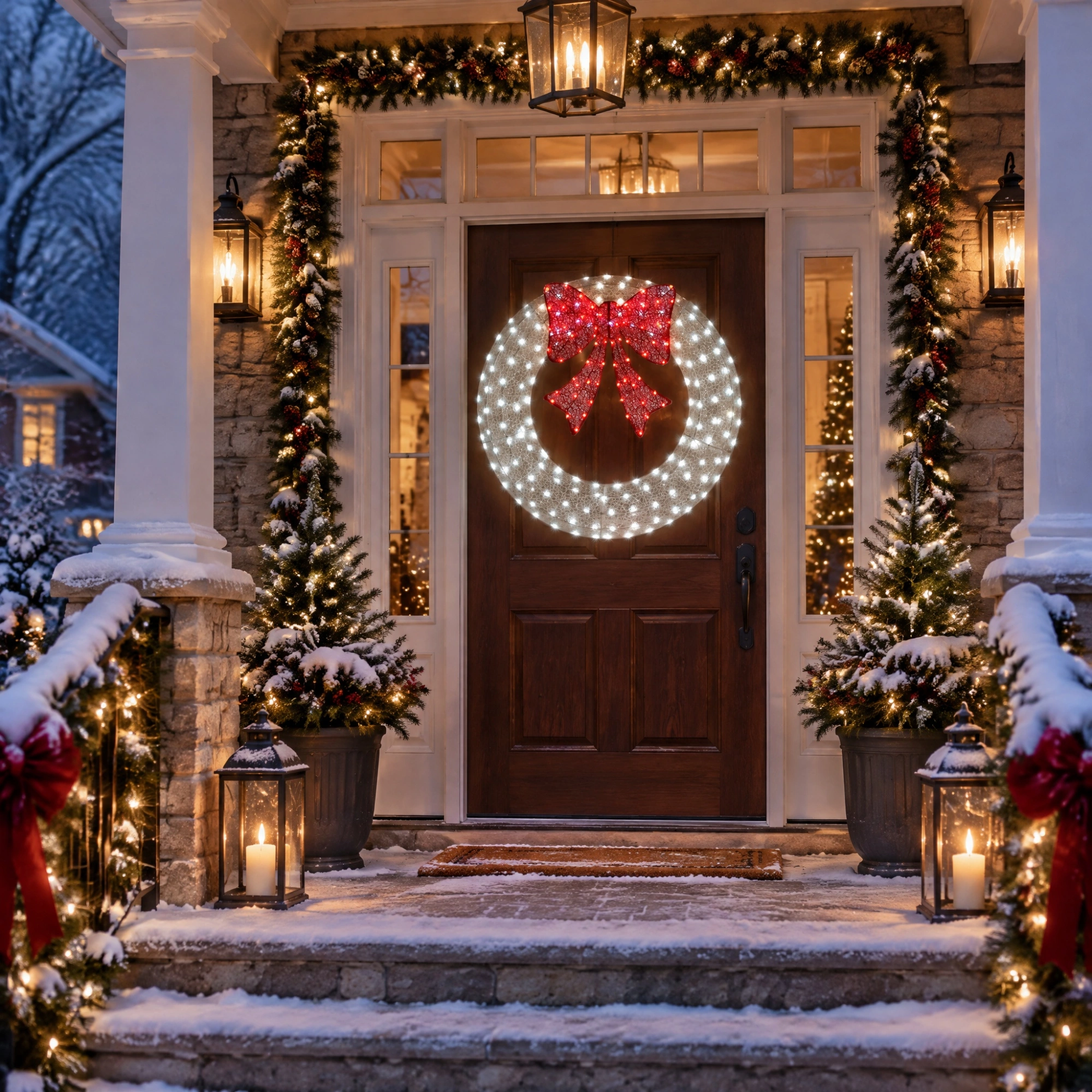 48in Pre-Lit Christmas Wreath with view 4