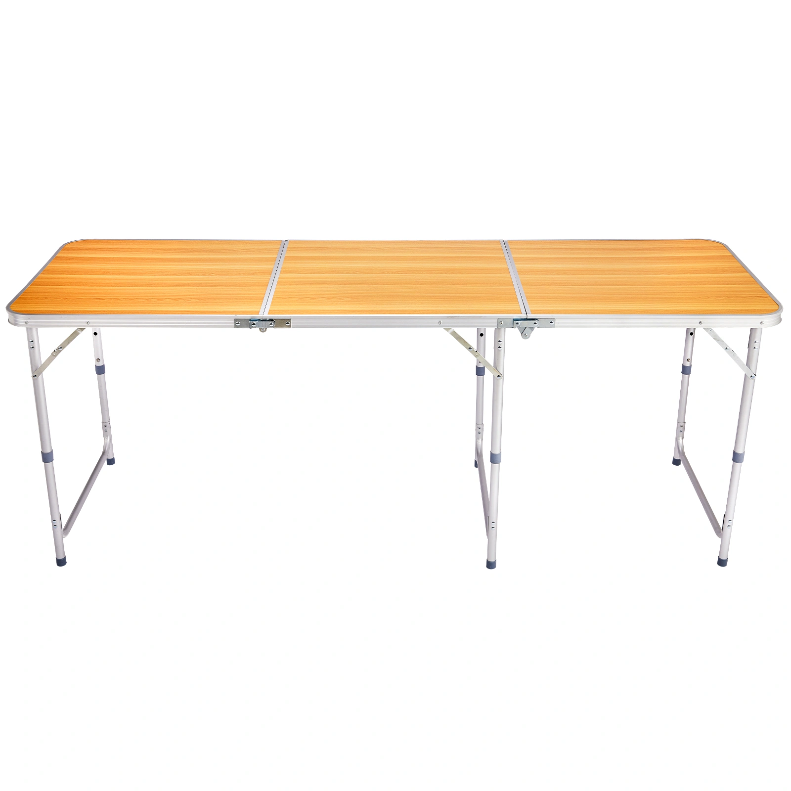 6ft Aluminum Alloy Folding Table wood grain color view 13
