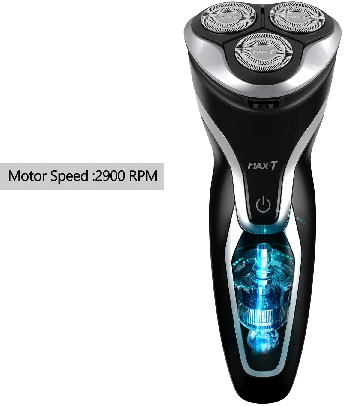 MAX-T Men's 3D ProSkin Electric Shaver, IPX7 Waterproof Wet & Dry Razor with Pop-up Precision Trimmer, Rechargeable Cordless view 3