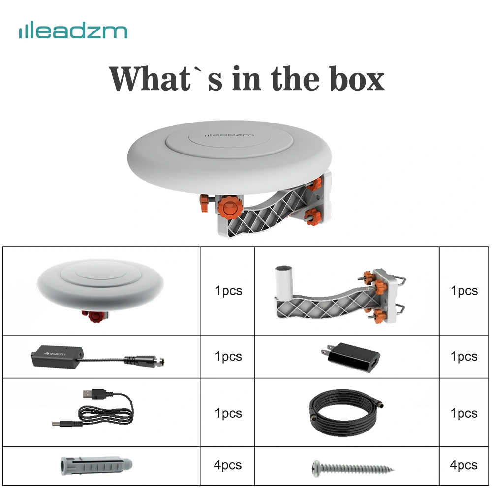 Leadzm TA-A1 150 Miles TV Antenna Outdoor Omni-directional 360 Degree Reception view 17
