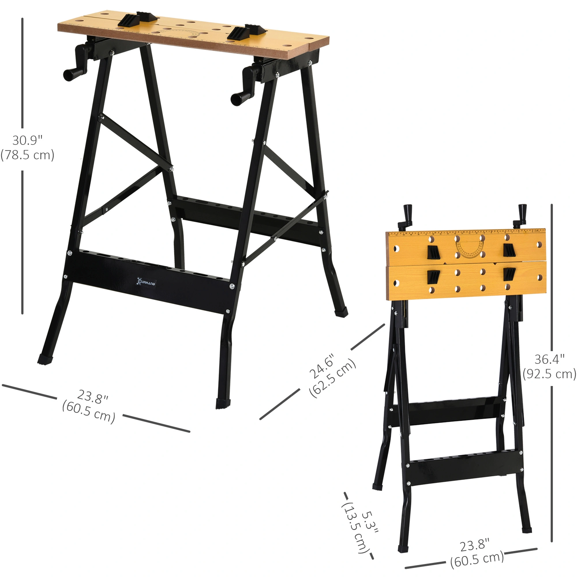 Foldable Work Bench - Multi-Function Portable Tool Cart with Storage Shelf, Commercial Grade Steel view 3