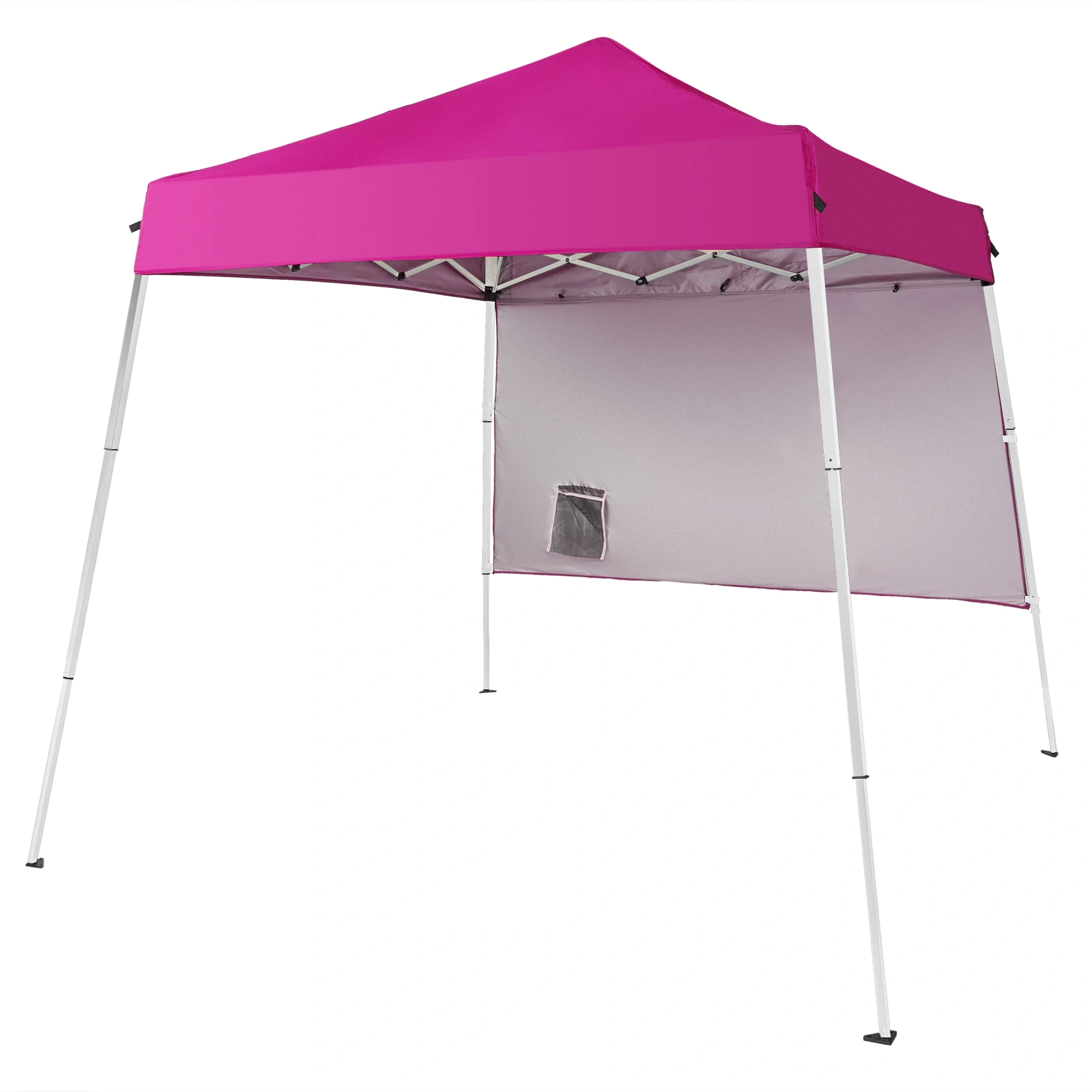 6x6ft Pop Up Canopy Tent, Outdoor Tent Canopy Foldable Portable Canopies for Camping, Patio, Easy Up Gazebo Canopy with Carry Bag Slant Legs,pink view 7