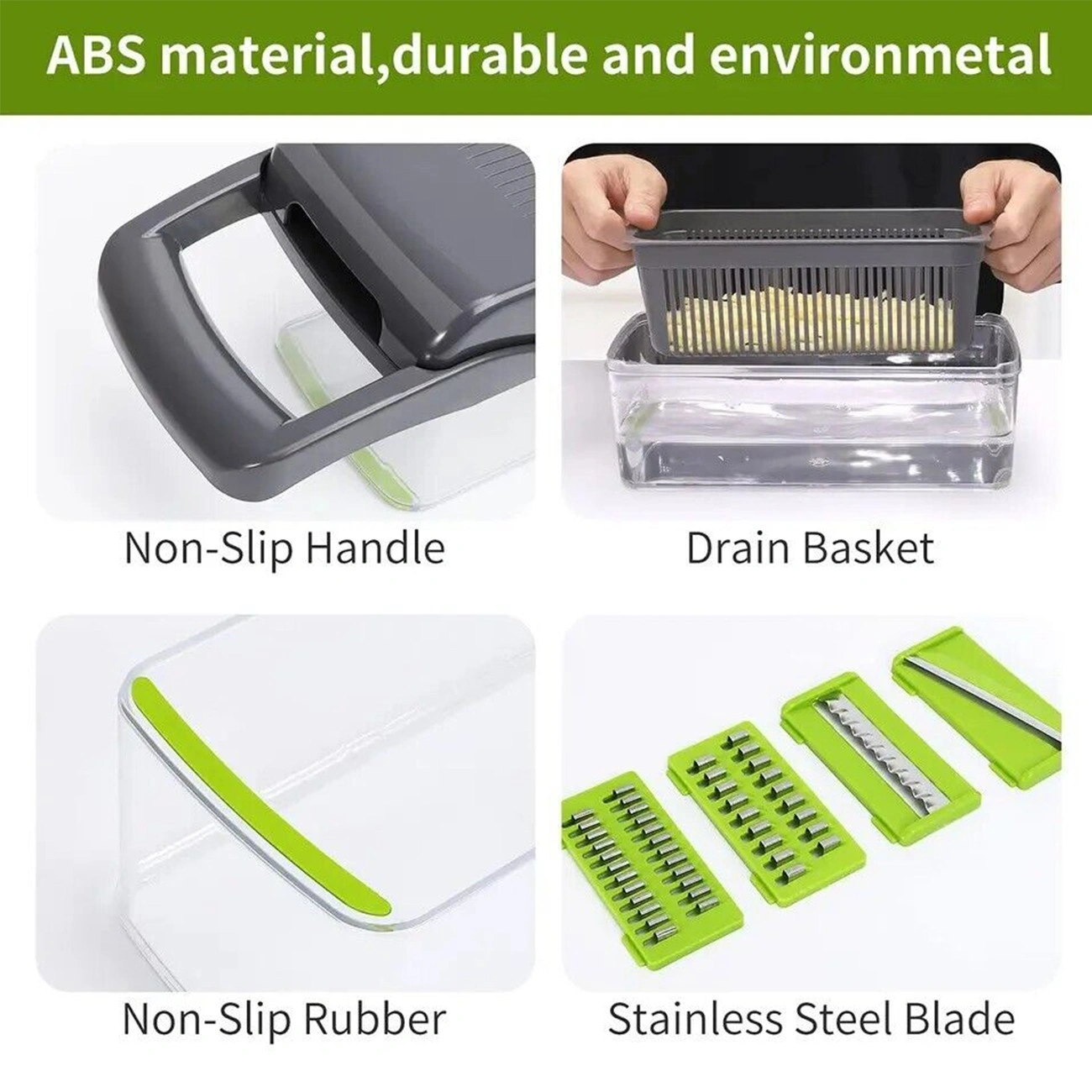15-in-1 Vegetable Chopper Cutter, Multifunctional Fruit Onion Dicer & Kitchen Slicer for Food Prep view 5
