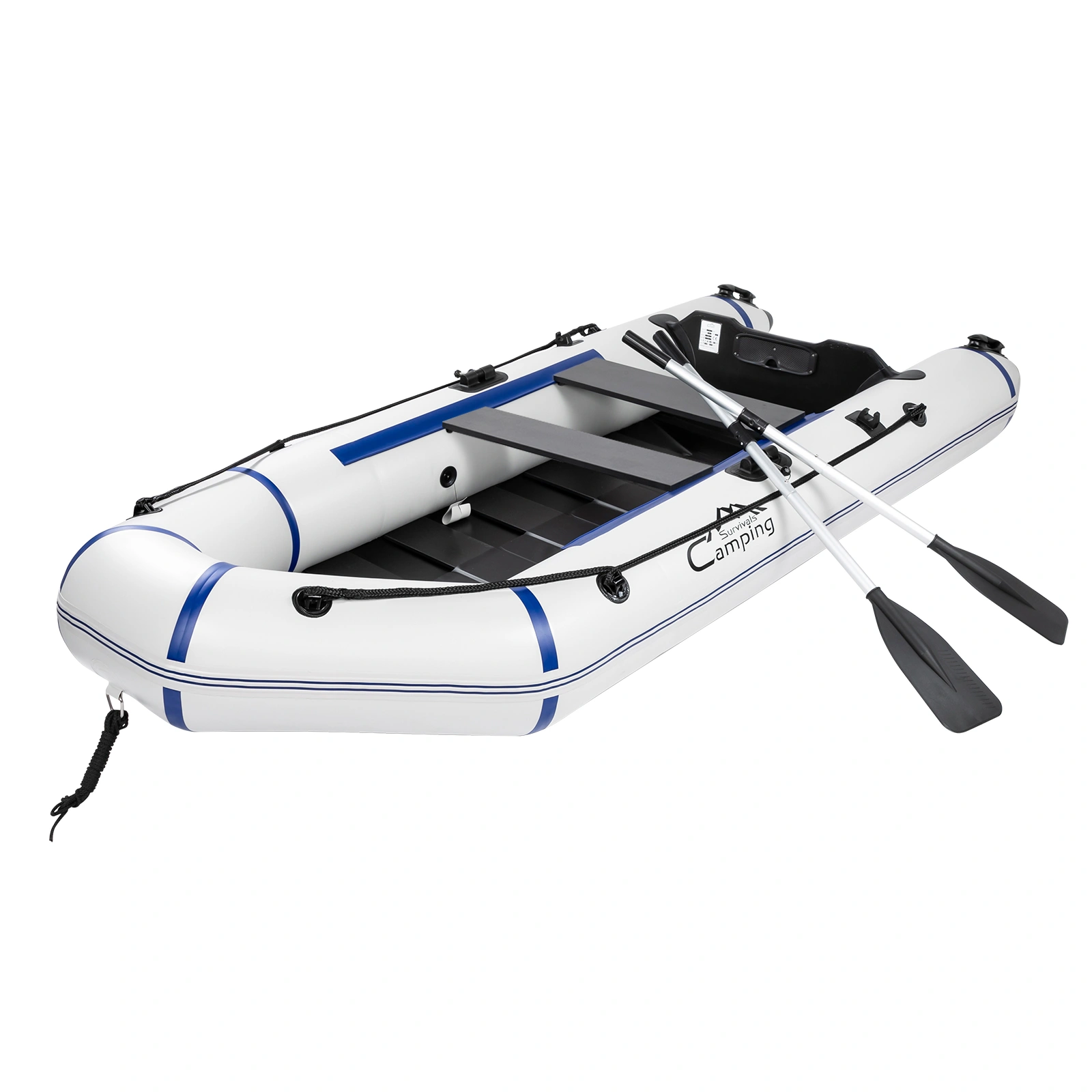 10ft PVC Inflatable Assault Boat for Adults, 330kg Capacity Water Camping Raft, Off-White