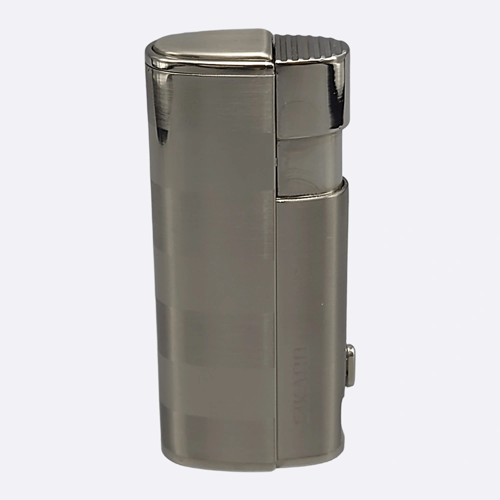 SIKARO HURRICANE Triple Torch Lighter Silver w/Cigar Punch, Refillable Adjustable Flame, Windproof for Cigar, Kitchen, Outdoor