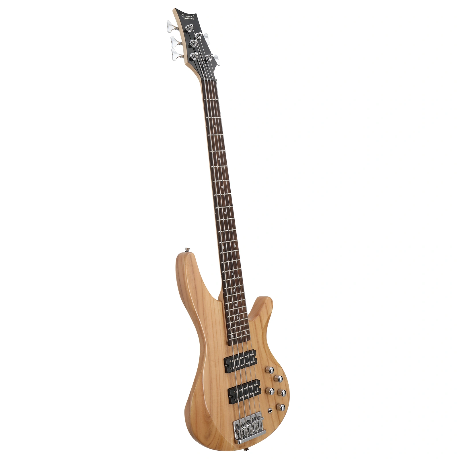 44 Inch GIB 5 String H-H Pickup Laurel Wood Fingerboard Electric Bass Guitar with Bag and other Accessories Burlywood view 8