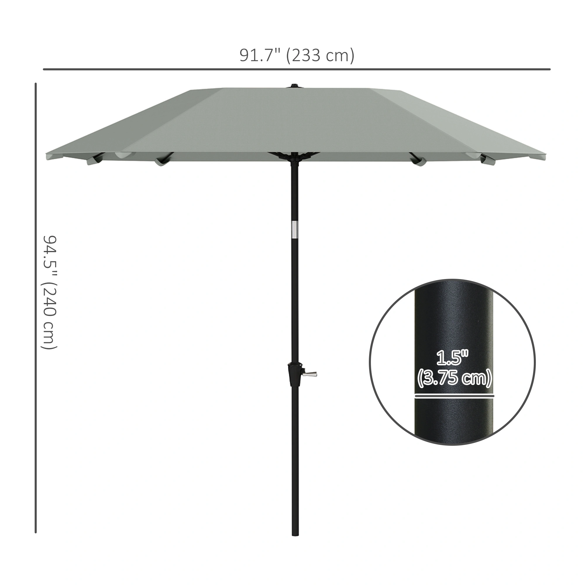 5 Piece Patio Umbrella Set, Outdoor Table Umbrella with Base, UV Protection, Easy Setup for Deck & Garden view 2