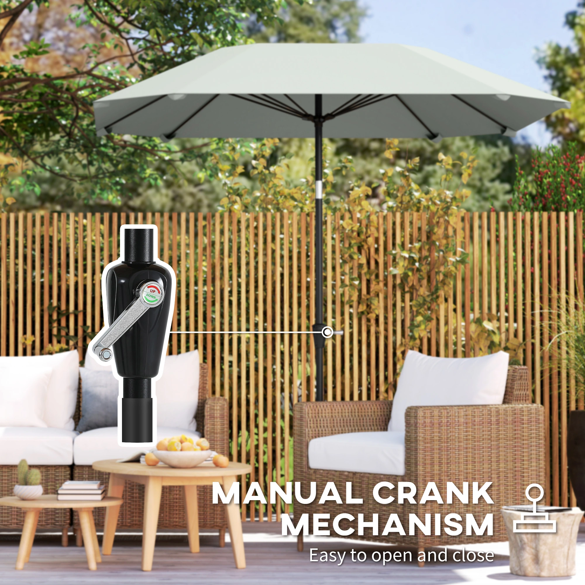 5 Piece Patio Umbrella Set, Outdoor Table Umbrella with Base, UV Protection, Easy Setup for Deck & Garden view 3