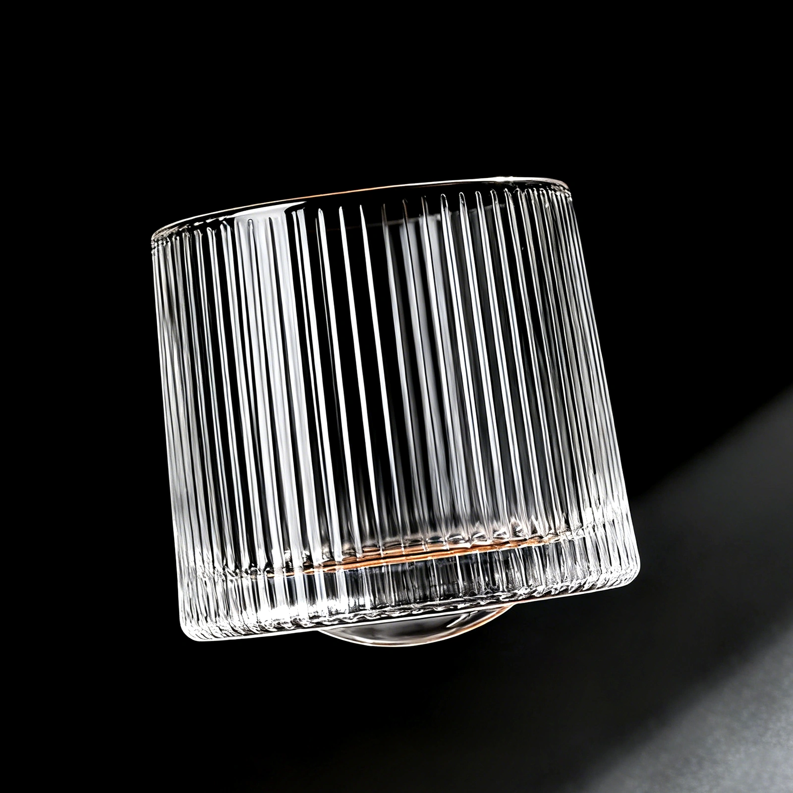 2-Piece Whisky Glass Tumbler Set, 160ml Ripple Design Whiskey Glasses view 2