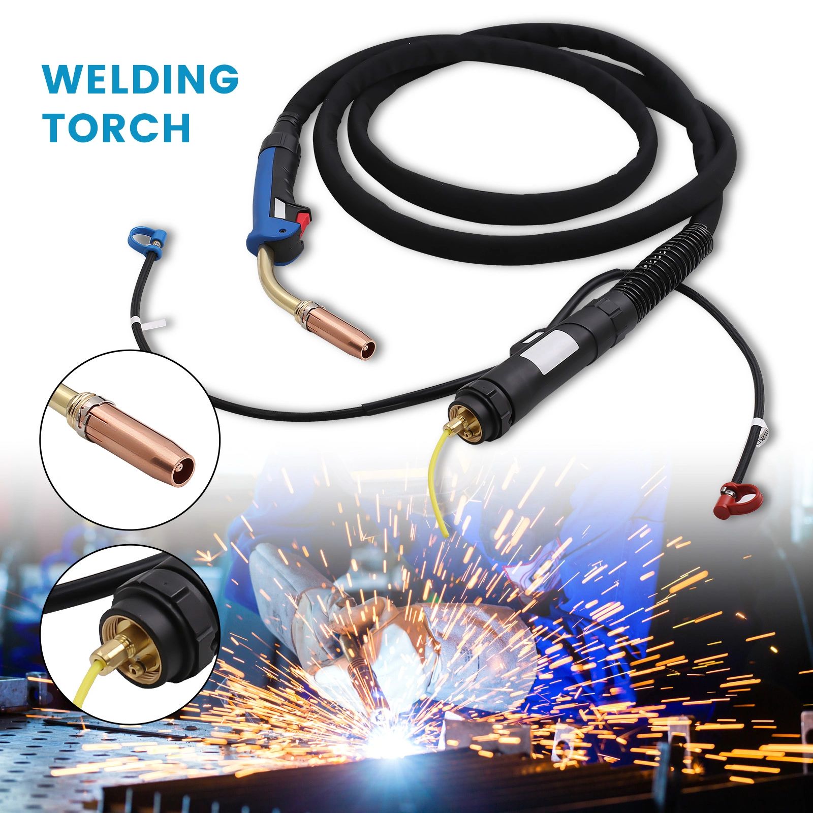 MB501 MIG MAG Welding Torch 4M Water-Cooled Hose Package 550A Industrial Welding view 2
