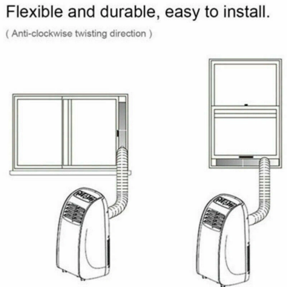 NEW 2M Flexible AC Exhaust Pipe Vent Hose Duct Outlet for Air Conditioner UK view 3