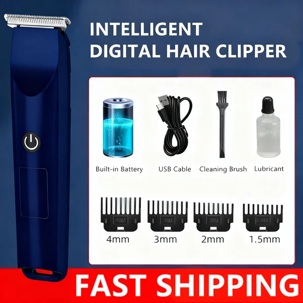 Men Pro Electric Hair Clippers Beard Trimmer Cutting Barber Shaving Machine Blue view 3