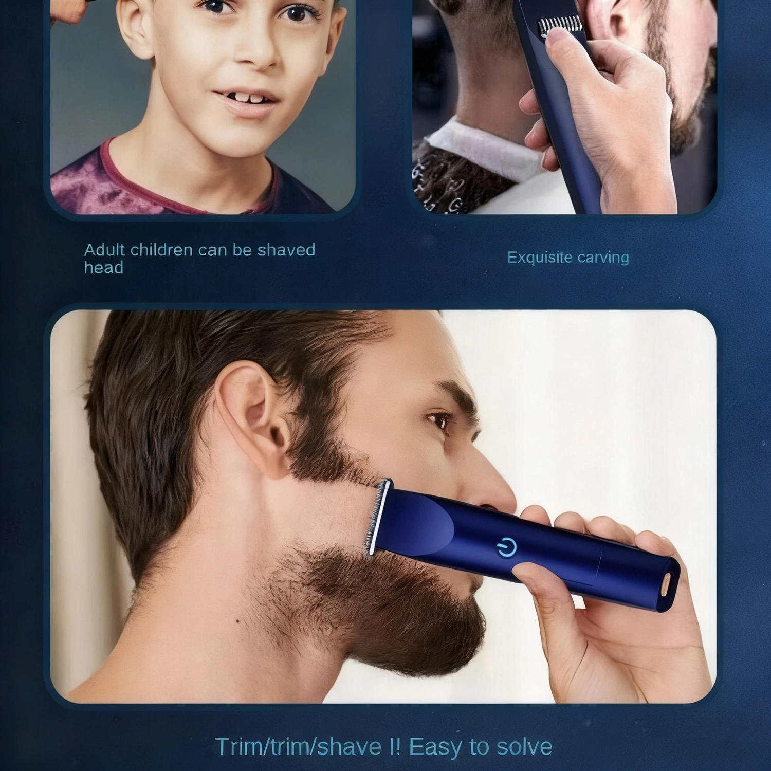 Men Pro Electric Hair Clippers Beard Trimmer Cutting Barber Shaving Machine Blue view 7