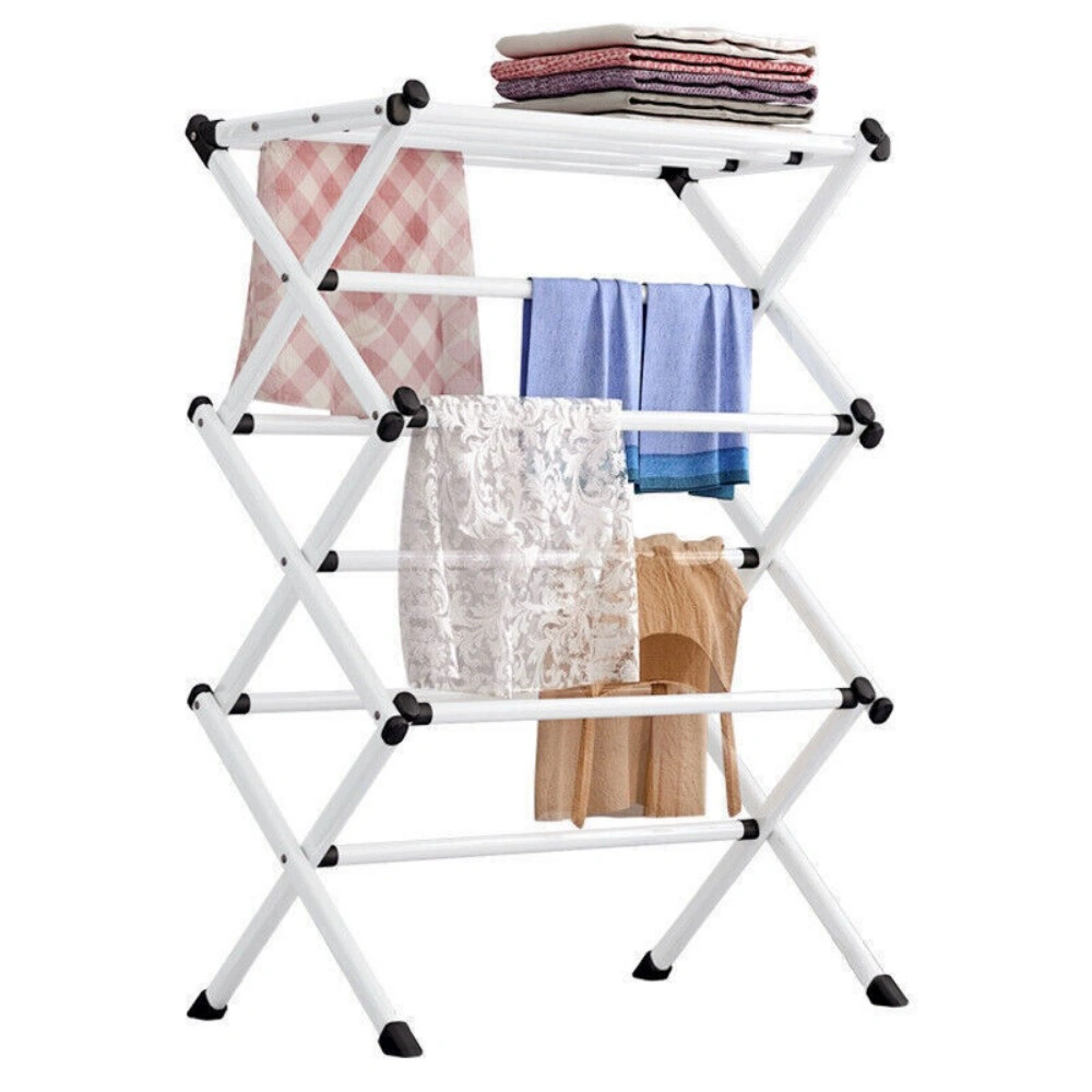3 Tier Metal Clothes Airer Drying Rack Laundry Horse for Indoor Outdoor Patio view 2