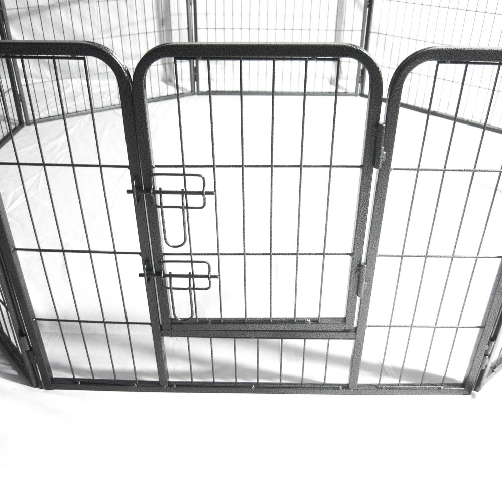 24" Heavy Duty Dog Playpen, 8-Panel Metal Exercise Fence with Hammigrid for Indoor/Outdoor Pets, Silver view 3