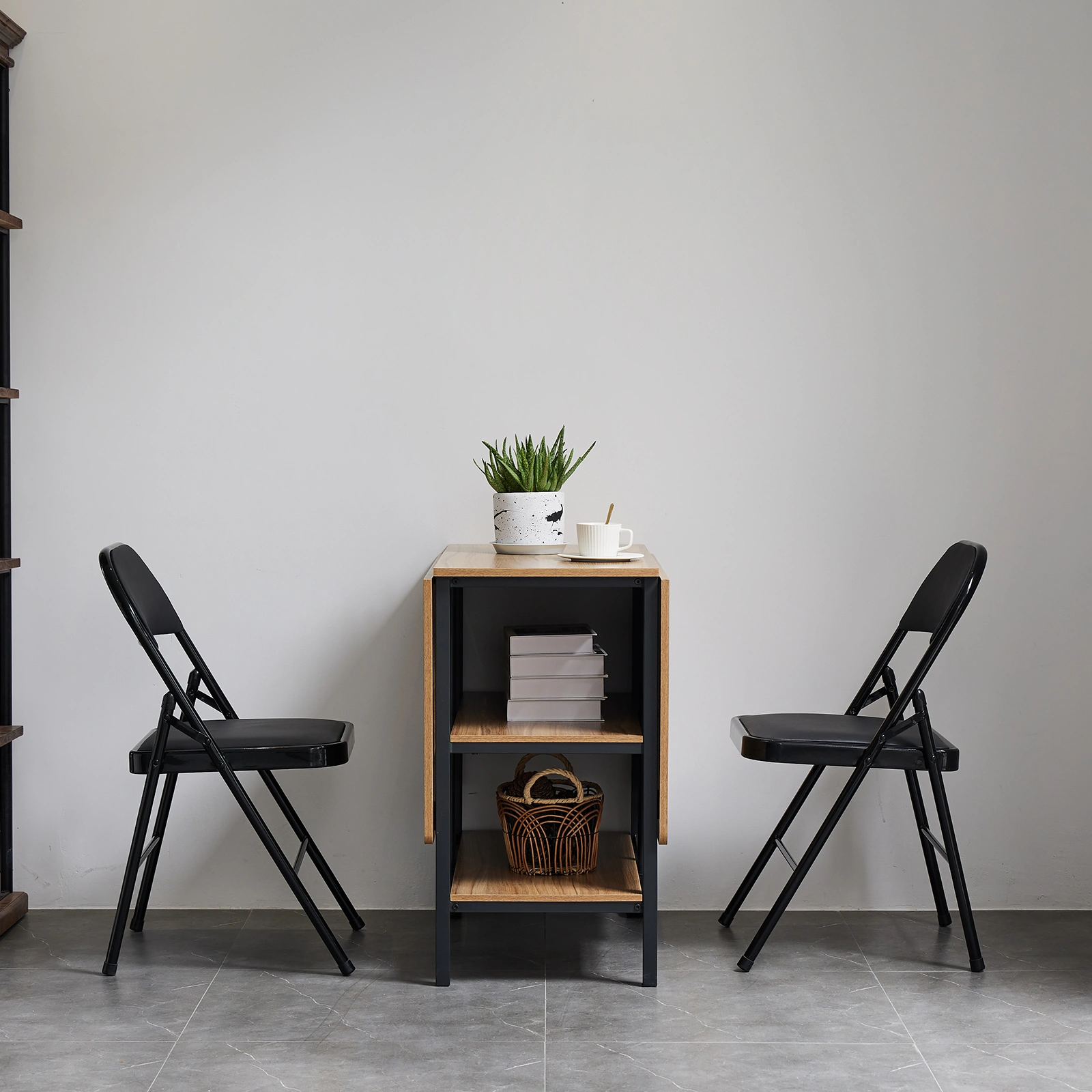 4pcs Elegant Foldable Iron & PVC Chairs for Convention & Exhibition Black view 12
