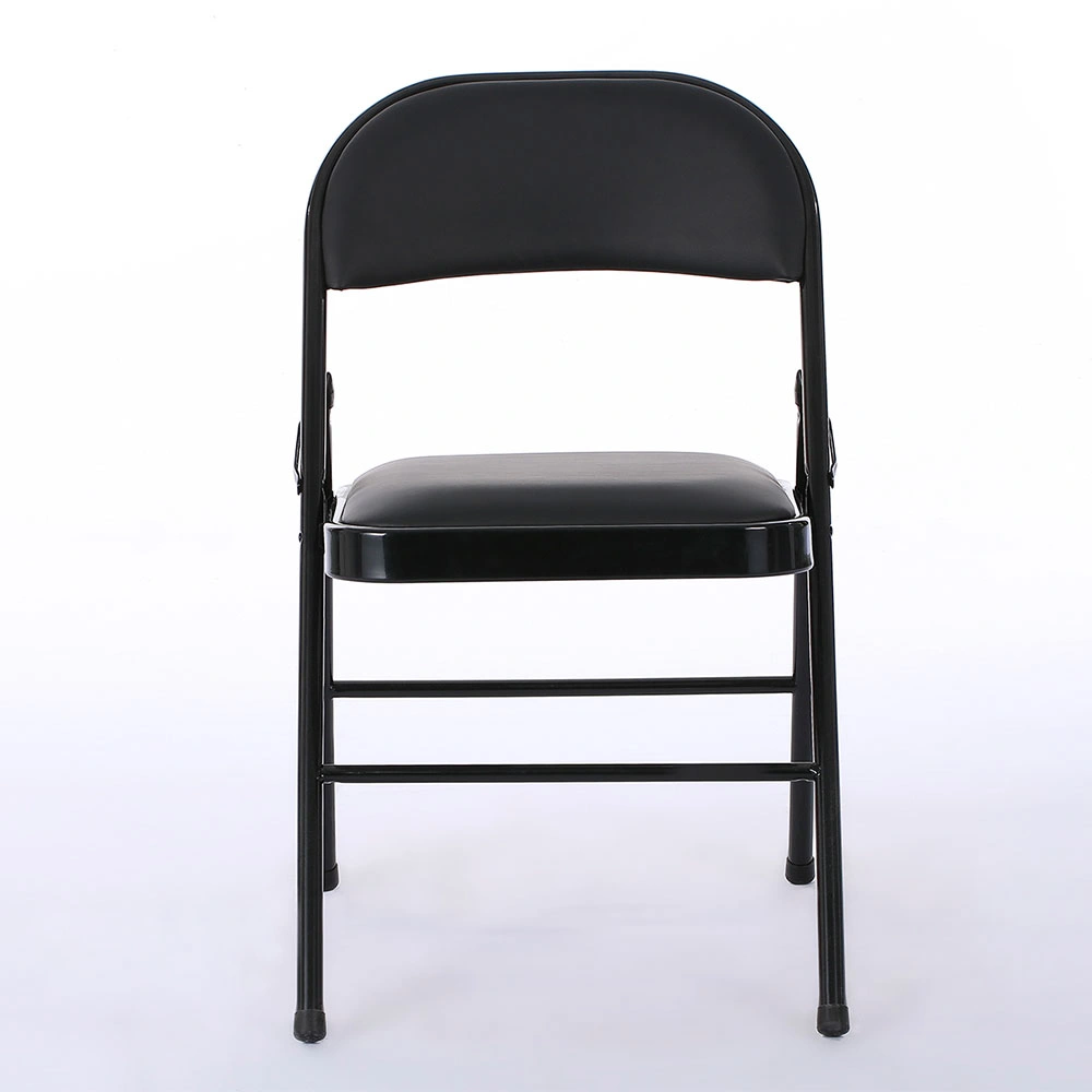 4pcs Elegant Foldable Iron & PVC Chairs for Convention & Exhibition Black view 33