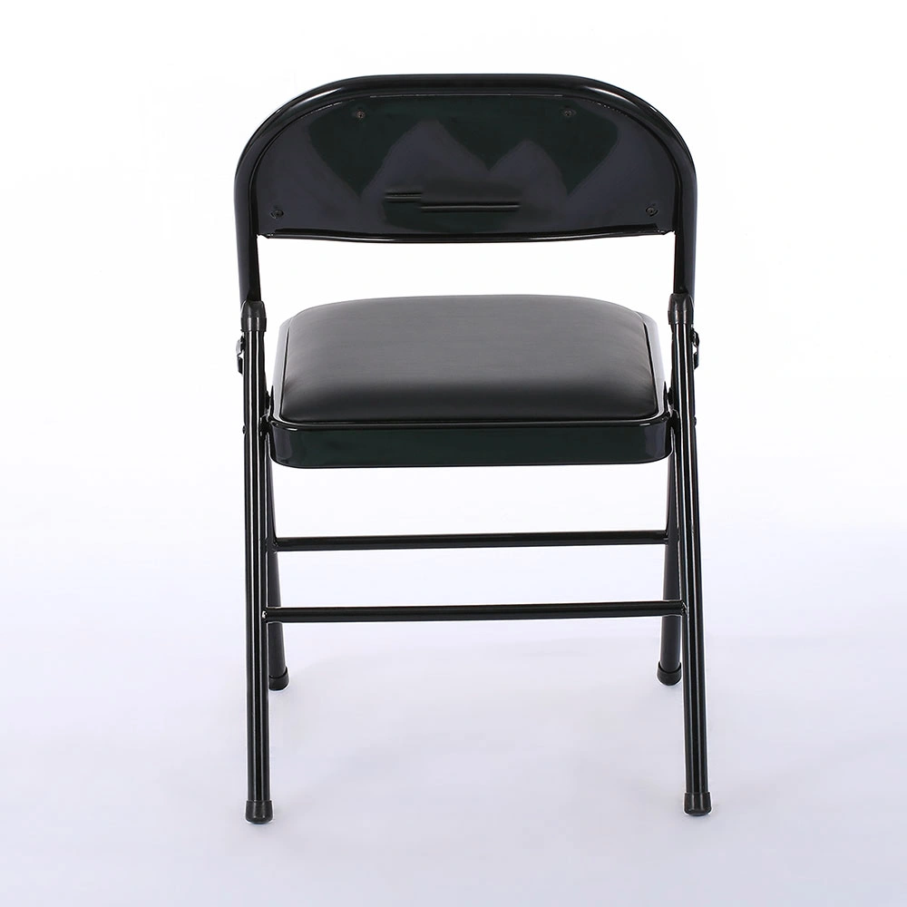4pcs Elegant Foldable Iron & PVC Chairs for Convention & Exhibition Black view 34