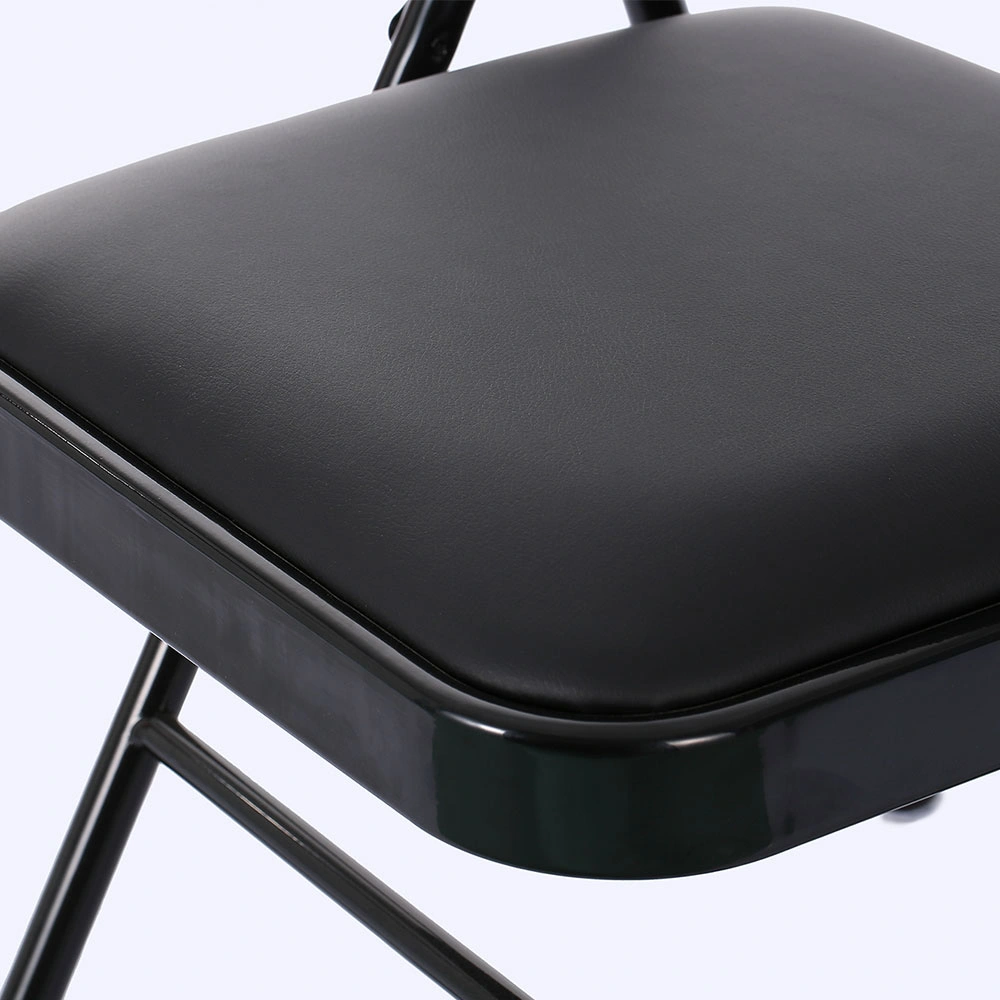 4pcs Elegant Foldable Iron & PVC Chairs for Convention & Exhibition Black view 37