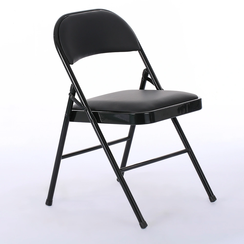 4pcs Elegant Foldable Iron & PVC Chairs for Convention & Exhibition Black view 39